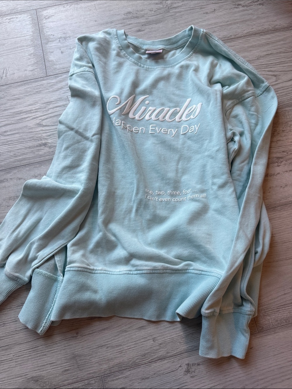 Jadelynn Brooke Mint Crewneck Sweatshirt with White Raised Script